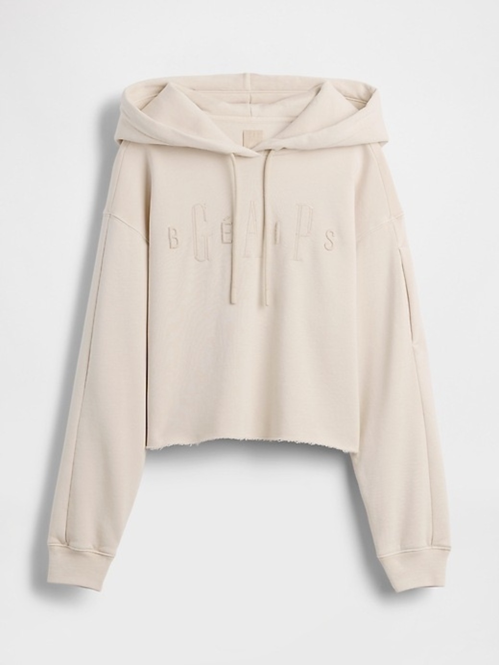 Gap × BÉIS Oversized Crop Hoodie Cream Light Tundra Brown Size Large